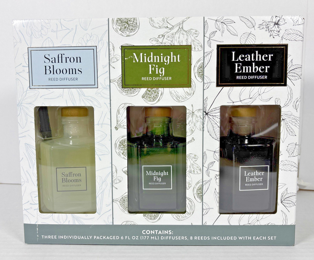 🌟NEW🌟 Bellevue Reed Diffuser 6 Oz, Set of 3 (8 Reeds Each). Variety Scents